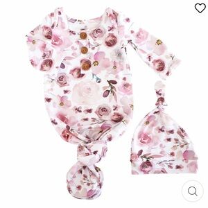Caden Lane Rosie's Rose Garden Newborn Baby Knot Gown